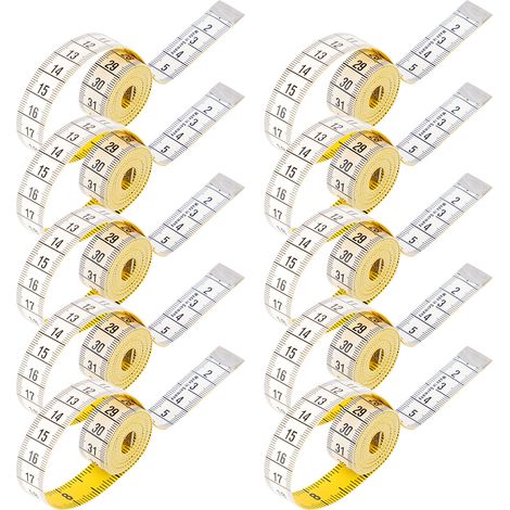 Lot de 10 mètres ruban en PU, règle de mesure souple, 150 cm/60 pouces pour de multiples usages