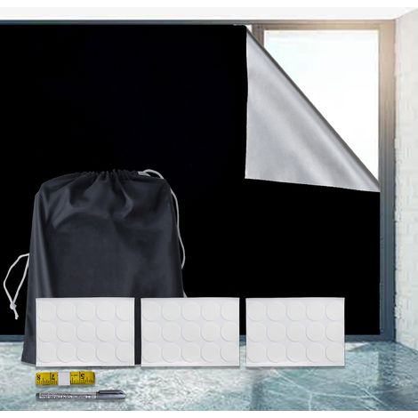 ZOLGINAH Cortina opaca portátil, 100x145 cm Persianas opacas Sin taladro para cualquier ventana Cortada a medida con 15 cintas adhesivas para ventanas Dormitorio Viajes RV Coche (1/5)
