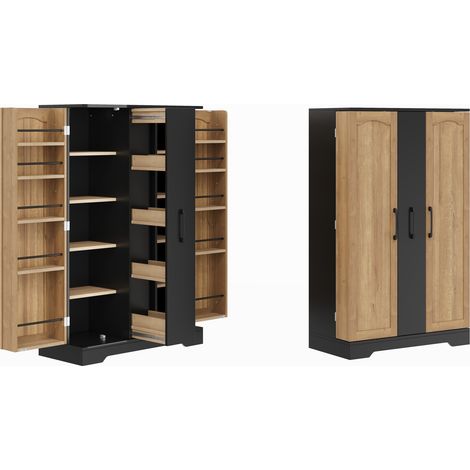 Aparador de cocina con especiero, 2 puertas y estantes extraíbles, MDF, 120x78x35 cm (1/5)