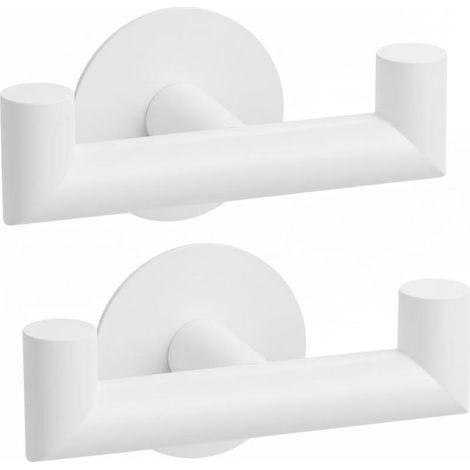 2er Set doppelte selbstklebende Wandhaken Edelstahl 304, transparent, Befestigung ohne Bohren für Handtuch (1/5)