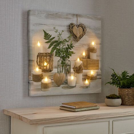 Toile à LED Harmonie 60 x 60cm Blanc, vert (1/4)