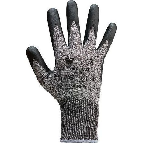Neri Safety 353135-8 336 Nitcut Guanti Antitaglio Calibro 13 Poliestere Fibra Acciaio Palmo Nitrile Touch Screen Taglia 8 Confezione 12 Paia colore Grigio