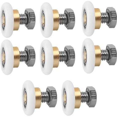 Rouleau De Porte Coulissante, 8 PCS Rouleaux De Douche, Coureurs De Douche, Rouleau Roulette Roue pour Porte de Douche Roulettes Coulissantes Porte Roue de Remplacement(23MM) (1/5)