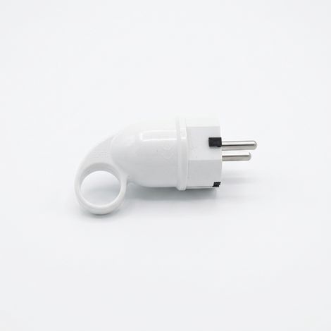 Eco Clavija retráctil Mod6 2P+T 16a 230v Blanca 4,5x3,5x10cm con anilla Tirador