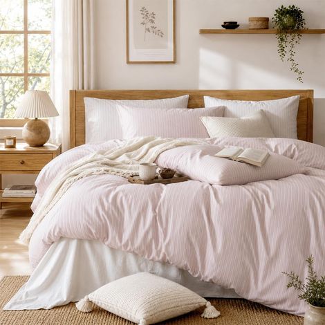 Parure de lit 220 x 240 cm - En 100 % coton renforcé - Avec fermeture éclair - Convient aux personnes allergiques - 1 housse de couette et 2 taies d'oreiller 80 x 80 cm (1/5)