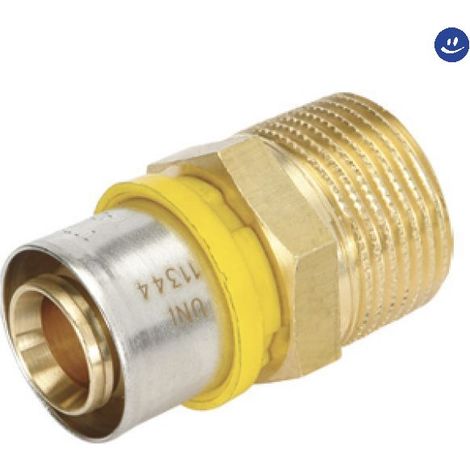 Raccordo per multistrato gas diritto maschio 20 x 3/4" (1/4)