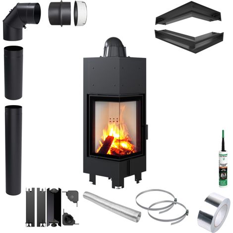 Kamineinsatz KRATKI MBN Links 10kW Ø200 Eco mit Montageset (1/5)
