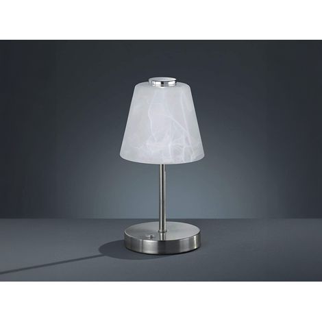 LED Tischleuchte EMMY Metall 4-fach Dimmer Silber matt, Höhe 24cm (1/5)