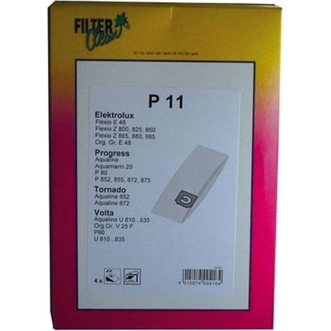 P11 SAC ASPI PAPIER X4 + 1MF POUR ASPIRATEUR AQUALINE