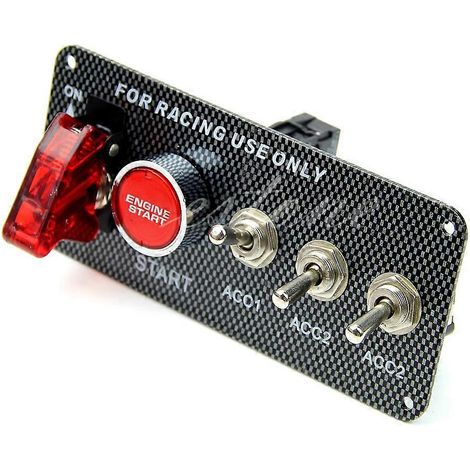 Panneau de commande d'allumage 12 V pour voiture de course, bouton-poussoir de démarrage moteur, interrupteur à LED (1/4)