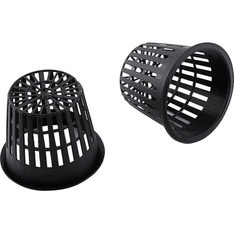 Pots de plantation hors-sol, panier en maille pour culture hydroponique, 7,6 cm, noir, 10 pièces (1/5)