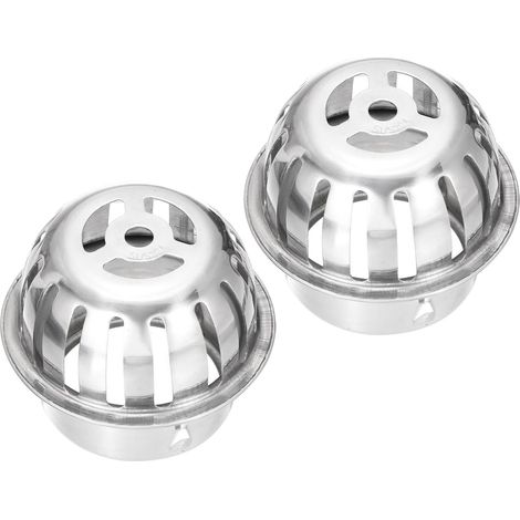 2Pcs Grille De Sol De Toit En Acier Inoxydable 304 Couvercle De Grille De Sol En Dôme Anti-Blocage Forme Ronde De Toit Extérieur Pour Home Yard Balcony (102mm/4") (1/5)