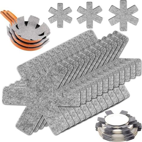 Lot de 12 housses pour casseroles et poêles, 3 tailles disponibles. Protégez les surfaces de votre cuisine et évitez les salissures. (1/5)