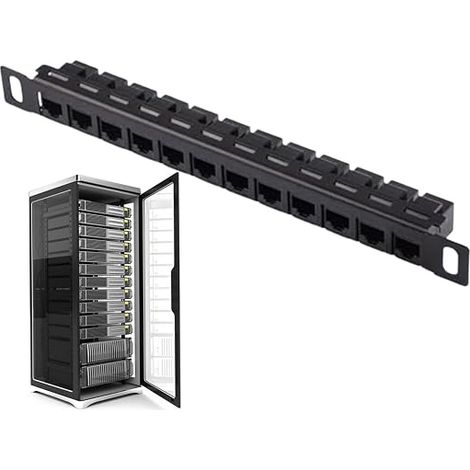 Répartiteur universel réseau 12 ports panneau de finition de câbles, organiseur de gestion de câbles, répartiteur de câbles cat5e / cat6 non blindé pour l'usine (1/5)