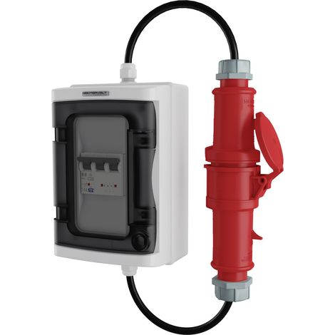 CEE Adapter 32A Stecker auf 32A Kupplung mit Sicherung C32 Doktorvolt DV-2537-AZ-32A (1/3)