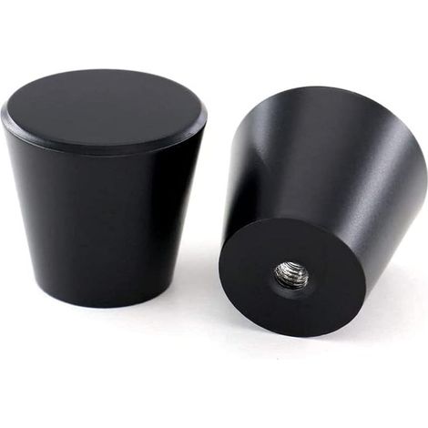 Set di 4 pomelli per porte e cassetti neri opachi - Pomelli per mobili in lega di alluminio rotondi, 20 mm x 23 mm (1/5)