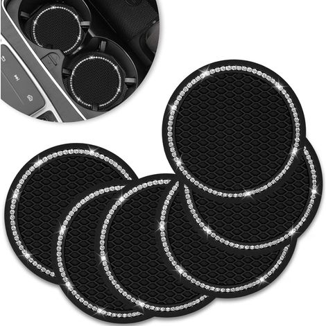 Porte-gobelet Voiture en Caoutchouc Antidérapant, Set de 6 Coasters Universels 7cm, Accessoire Intérieur Auto Compatible Nissan, Mazda et Autres Véhicules (1/5)