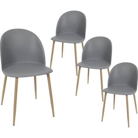 MADDY - Lot de 4 Chaises Scandinaves Grises (1/5)
