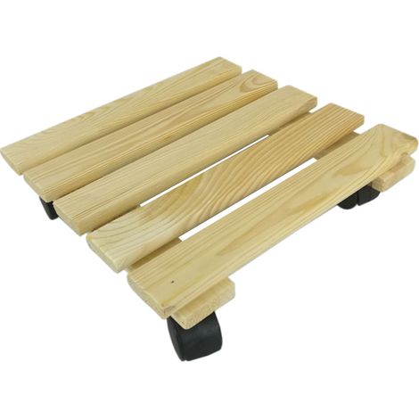 Sottovaso con ruote quadrato 35x35 cm Legno Europeo impregnato giardino balcone STI