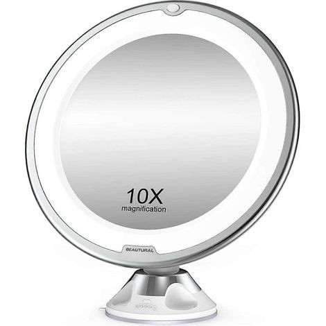 miroir-de-maquillage-beautural-avec-grossissement-x10-et-eclairage-led-fixation-a-rotule-orientable-a-360-213924821 (1/4)
