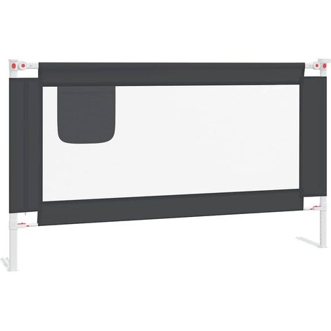 Vidaxl – Barrière de lit enfant 140x25 cm – Tissu polyester lavable – Tube métal léger – Hauteur réglable 70-95 cm – Convient matelas 3-25 cm (1/5)