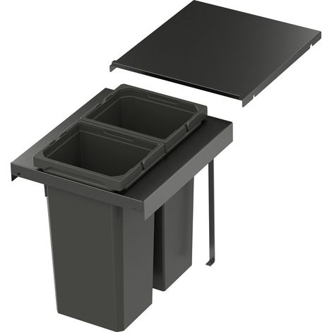 VS ENVI Flex Pro Abfalltrennsystem KB 400 mm 2 x 12,5 Liter Lava (1/4)
