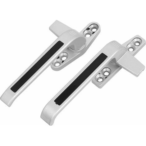 TAISHENGDA-– Poignée de fenêtre verrouillable en métal zinc chromé – Lot de 2 avec vis – Dimensions 140x44x35mm – Pour droitier et gaucher (1/5)