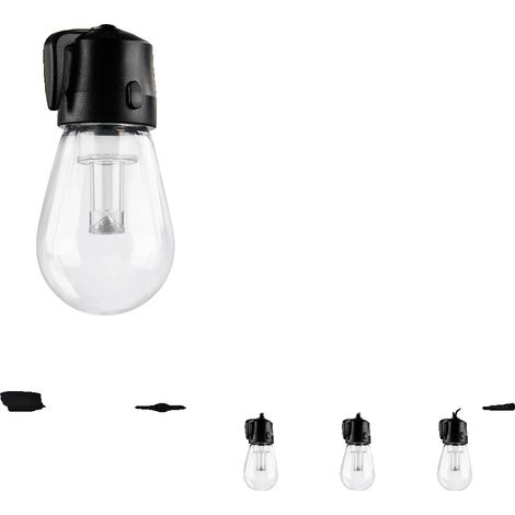 Guirnalda de luces LED para exteriores, irrompible, impermeable, 15 m (48 pies), 15 LED, enchufe europeo (tipo C). (1/2)