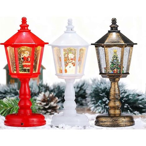 Veilleuse LED de Noël avec musique, lampe bonhomme de neige et Père Noël, USB ou piles pour décoration de fête à la maison (rouge, blanc, bronze) (1/5)