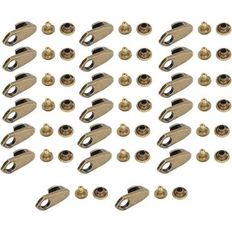 Lot de 20 Crochets de lacet de botte Chaussures de sécurité en dentelle avec rivets pour réparation/camp/randonnée/accessoires d'escalade (1/4)