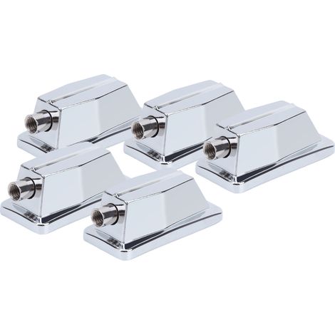 Lot de 5 fixations de caisse claire rectangulaires chromées, crochets et accessoires de rechange. (1/5)