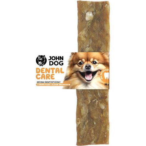 John Dog Cura dei denti Masticativo dentale per cani 35 g - Masticativo dentale con gamberetti, salvia e alghe 35 g
