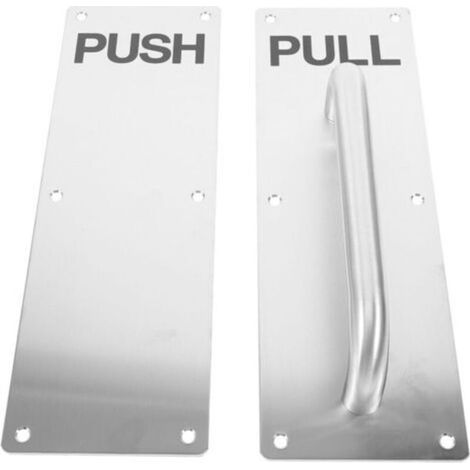 Ecleanfy-Poignée de Porte Acier Inoxydable avec Plaque Push Pull Poignée Ergonomique pour Portes Intérieures et Extérieures Résistante Au Feu Adaptée Fenêtres et Armoires (1/5)