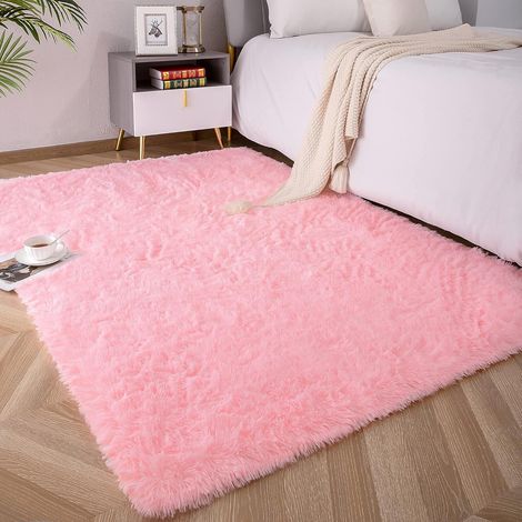 Alfombra moderna, suave y esponjosa para sala de estar, antideslizante, de pelo sintético, lavable y súper suave, ideal para habitación infantil, decoración del hogar y dormitorio.(40120cm) (1/5)
