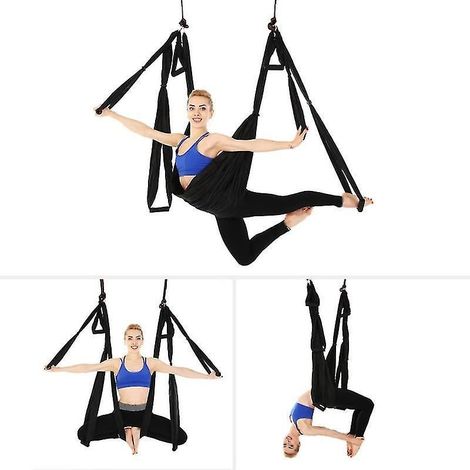 Ensemble hamac et balançoire de yoga aérien Active Silk, pour améliorer les inversions, la flexibilité, le renforcement des muscles profonds et soulager les douleurs dorsales - Balançoire sensorielle (1/5)