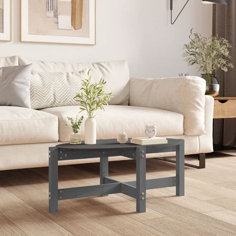 Table basse de salon, Table Café, Gris 87x48x35 cm Bois massif de pin OIB4047E (1/5)