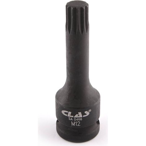 Douille embout choc XZN M12 L.78mm 1/2" Cr-Mo - SA 0466 - CLAS Equipements