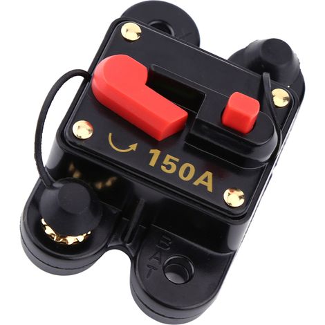 Disjoncteur à fusible réarmable DC12V pour autoradio, bateau, moto, système audio stéréo (150 A) (1/5)