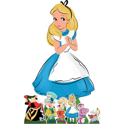 Lot de Figurines en carton - Alice au Pays des Merveilles - Alice et 6 Mini-Figurines - Haut 134 cm (1/5)