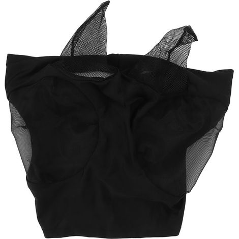 Fliegenmaske für Pferde, atmungsaktive, elastische Pferdemaske mit Ohrenschutz, Reitausrüstung, schwarz (1/5)