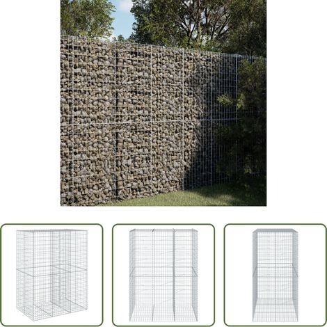 Steinkorb -  Gabione mit Deckel 150x100x200 cm Verzinktes Eisen (1/5)