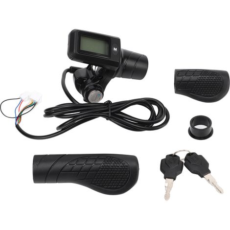Poignée d'accélérateur à affichage LCD pour vélo/scooter électrique, compatible guidon 22.5mm