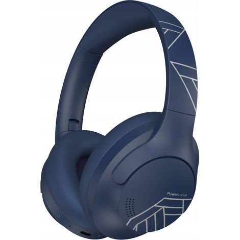 Auriculares Bluetooth PowerLocus P3 azules con micrófono, entrada AUX y funda Bluetooth. (1/5)