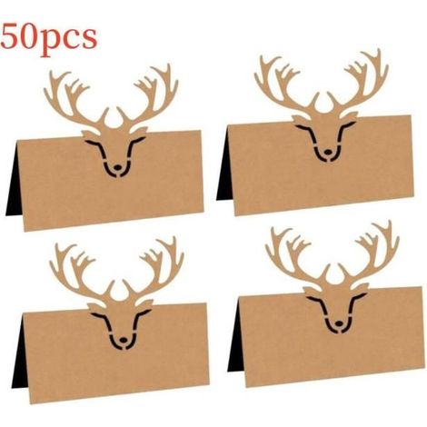 Marque place - Non spécifié - 50 cartes - Couleur peau de vache - Papier kraft - 9x4.5CM (1/4)