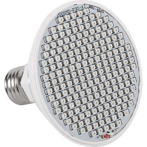 24W 200-LED Veg Grow Light E27 Hydroponic Flower Grow Flowering Bloom Lamps 85265V pour Les Plantes d'intérieur (1/5)
