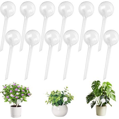 Automatische Arrosagekugeln, 12 Stück Arrosagekugeln aus Kunststoff, Bewässerungskugeln für Pflanzen 13 x 5 cm, Arrosageampullen, für Arrosage Plante Interieur Fleurs Jardin en Pot (1/5)