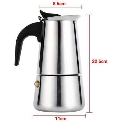 Cafetière italienne - MARQUE - Modèle - Cafetière à pression - Réservoir d'eau amovible - Filtre remplaable (1/4)