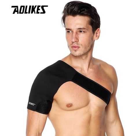 Bandage de soutien d'épaule unique, respirant et ajustable, pour le sport et la salle de gym (épaule gauche). (1/5)