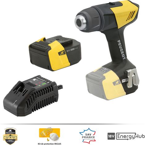 Décapeur à air chaud 18V + chargeur + bat 5,0 Ah (1/5)