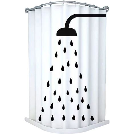 Cortina de ducha moderna con superficie hidrófuga, fabricada con materiales reciclados. (1/5)